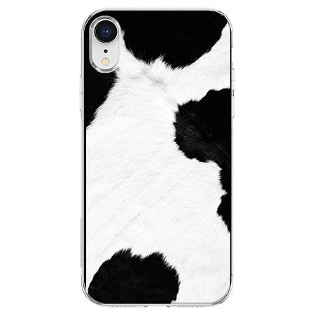 Etui na telefon iPhone XR - Biało czarna krowa