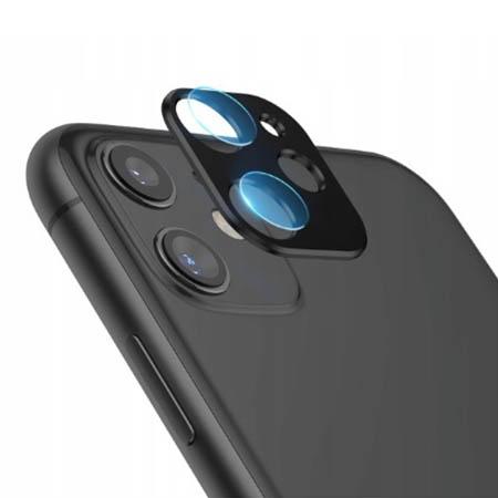 iPhone 11 Hartowane szkło na Tylny aparat z ramką Alu