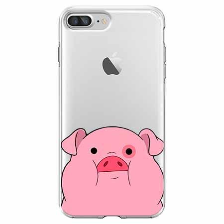 Etui na iPhone 7 Plus - Słodka różowa świnka.
