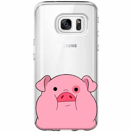 Etui na Galaxy S7 Edge - Słodka różowa świnka.