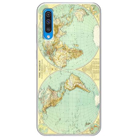 Etui na Samsung Galaxy A70 - Mapa świata