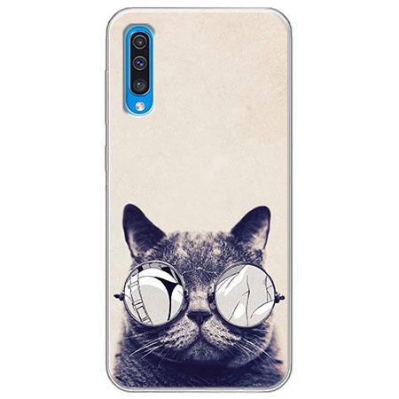 Etui na Samsung Galaxy A70 - Kot w okularach