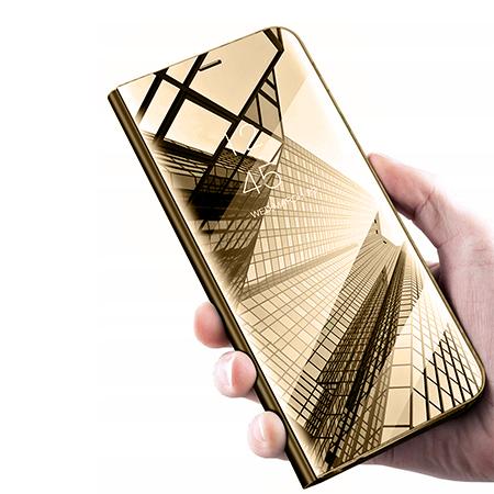 Etui na Samsung Galaxy A51 - Flip Clear View z klapką - Złoty.